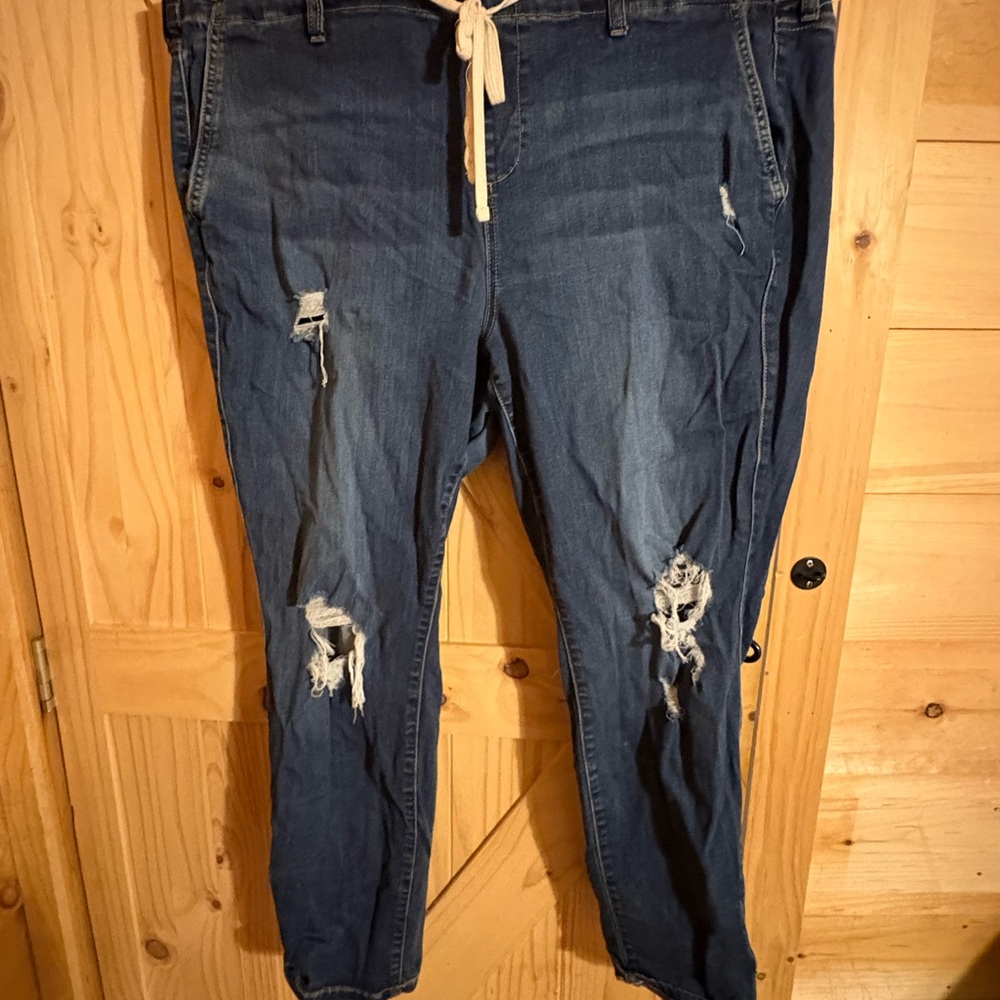 Torrid Blue Distressed Boyfriend Jeans